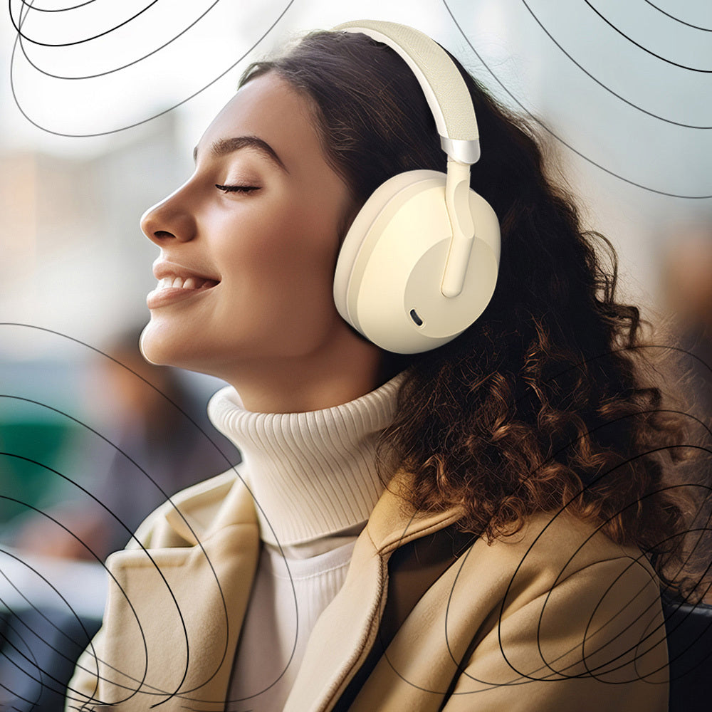 Wiwu TD-09 Solar Enerjili ANC Özellikli Katlanabilir Ayarlanabilir Kulak Üstü v5.3 Bluetooth Kulaklık Siyah