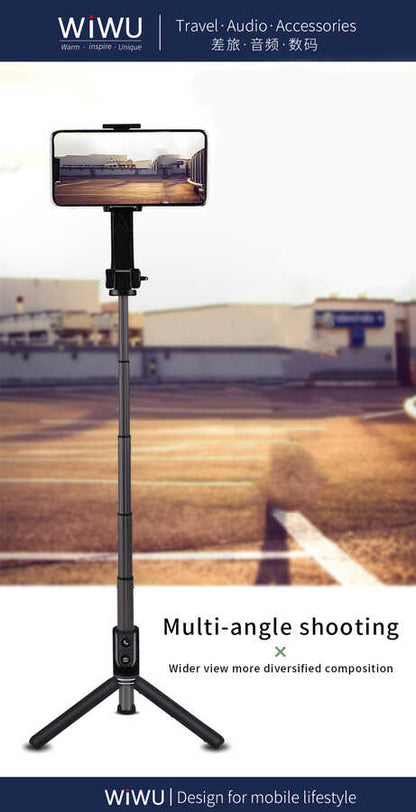 Wiwu TGS-301 Çok Fonksiyonlu Selfie Çubuğu Siyah