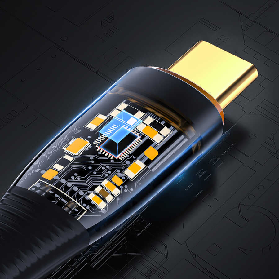 Wiwu TM02 Type-C to Type-C PD Data Kablo 480Mbps 100W 2 metre Siyah