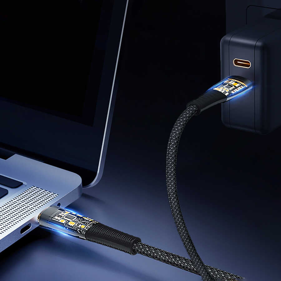 Wiwu TM02 Type-C to Type-C PD Data Kablo 480Mbps 100W 2 metre Siyah