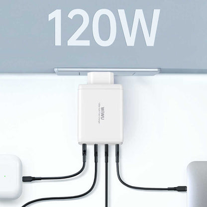 Wiwu TR257-AEU Mini GaN Tech 120W Power Adaptör Beyaz