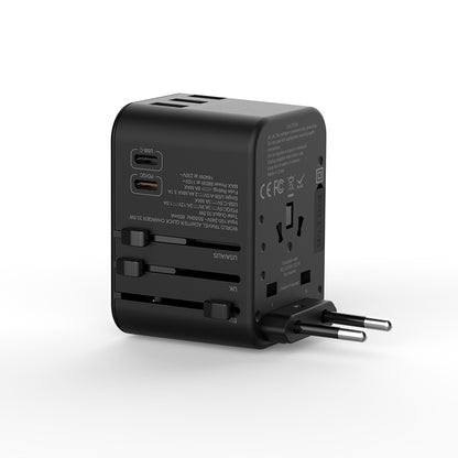 Wiwu UA-303 Çoklu Universal TR/US/UK/AUS/EU Uyumlu Şarj Adaptörü 33.5W Siyah