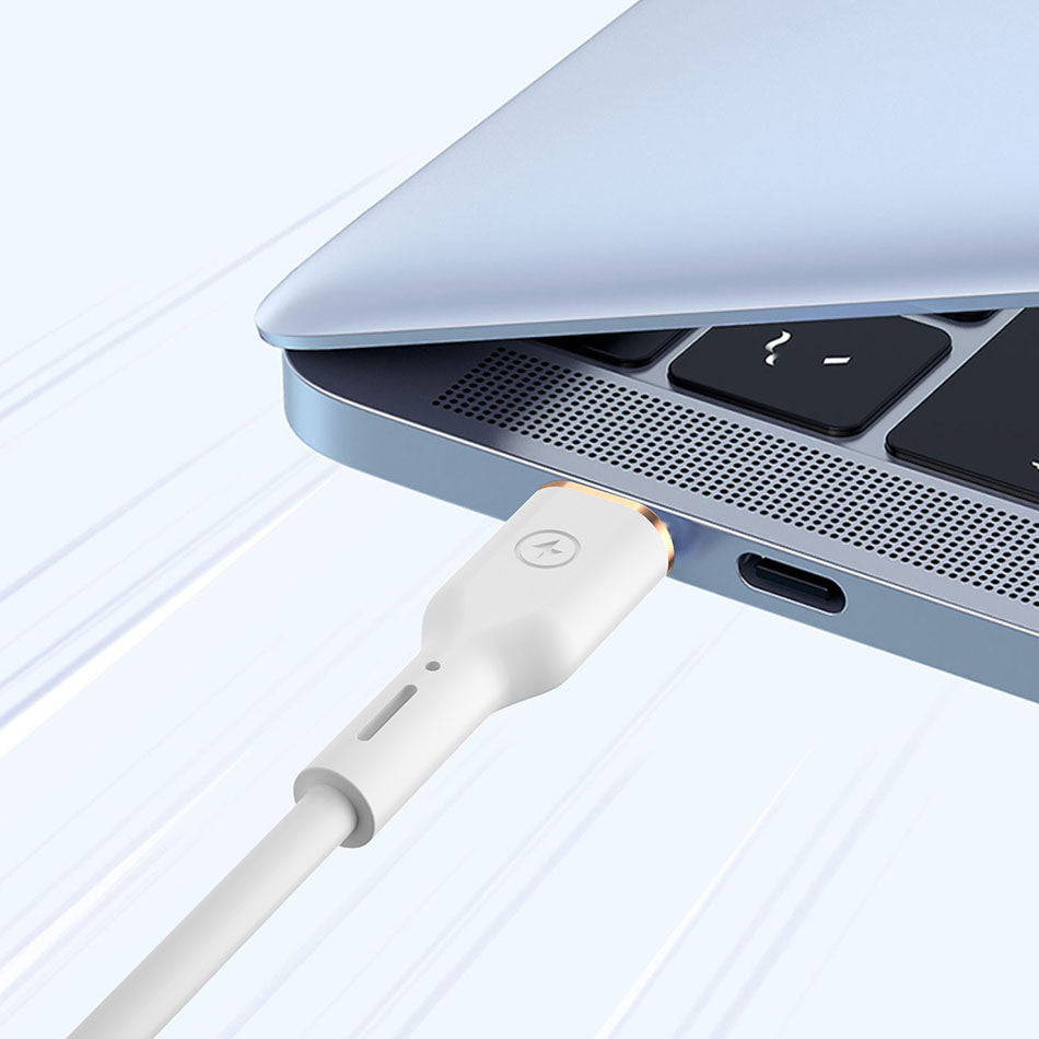 Wiwu Vigor YQ-01 Type-C to Lightning Esnek PD Data Kablo 27W 480Mbps 1.2M Beyaz