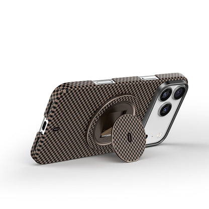 Wiwu Warriors Serisi Aramid Fiber 360 Derece Dönebilen Magnetik Ring Stand Telefon Tutucu Siyah