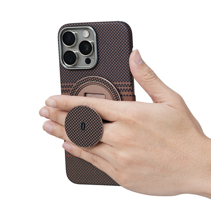 Wiwu Warriors Serisi Aramid Fiber 360 Derece Dönebilen Magnetik Ring Stand Telefon Tutucu Siyah