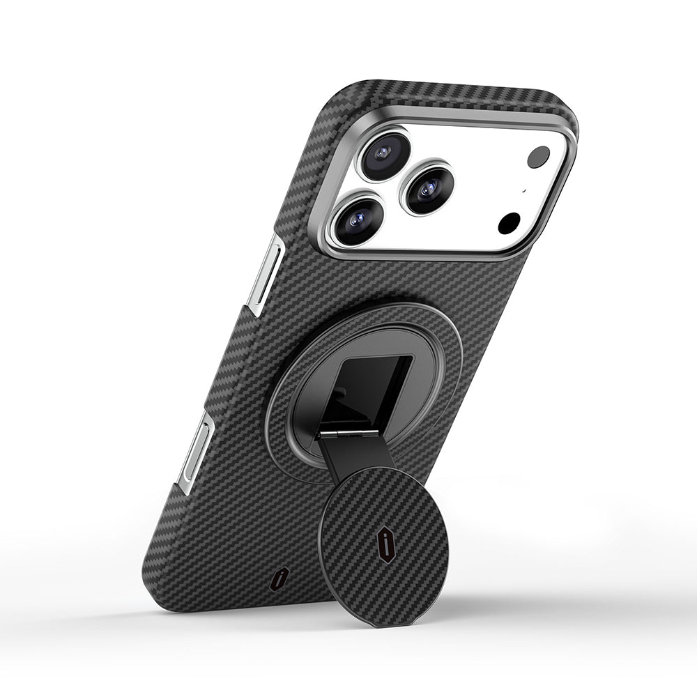 Wiwu Warriors Serisi Aramid Fiber 360 Derece Dönebilen Magnetik Ring Stand Telefon Tutucu Desert Titanyum