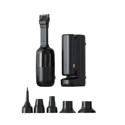 Wiwu Wi-Ai002 5in1 Oto Araç Lastik Şişirme Pompası - Oto Araç Süpürgesi - Vakum Makinesi - Fener Dijital Ekranlı Araç Hava Kompresörü Siyah