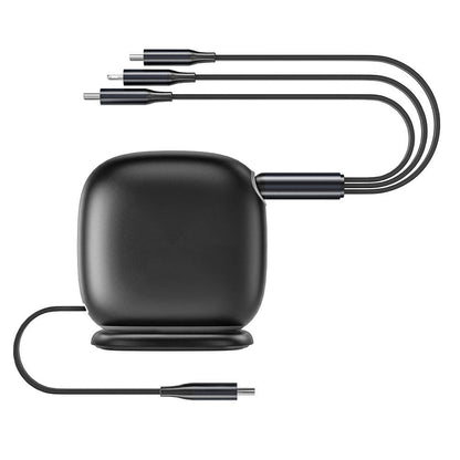 Wiwu Wi-C012 Masaüstü Düzenleyicili Type-C to C+L+M Hızlı Şarj Kablosu 1.2M Siyah