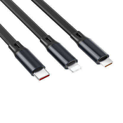 Wiwu Wi-C012 Masaüstü Düzenleyicili Type-C to C+L+M Hızlı Şarj Kablosu 1.2M Siyah