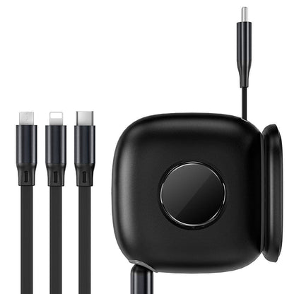 Wiwu Wi-C012 Masaüstü Düzenleyicili Type-C to C+L+M Hızlı Şarj Kablosu 1.2M Siyah