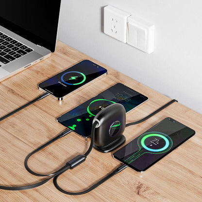 Wiwu Wi-C012 Masaüstü Düzenleyicili Type-C to C+L+M Hızlı Şarj Kablosu 1.2M Siyah