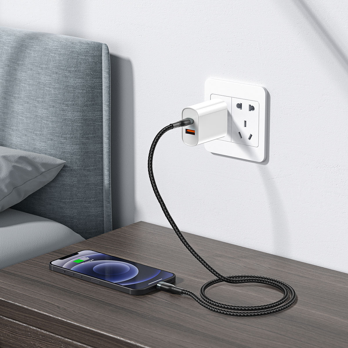 Wiwu Wİ-C017 Concise Serisi Type-C to Lightning PD Data Kablo 30W 1.2 Metre Gri