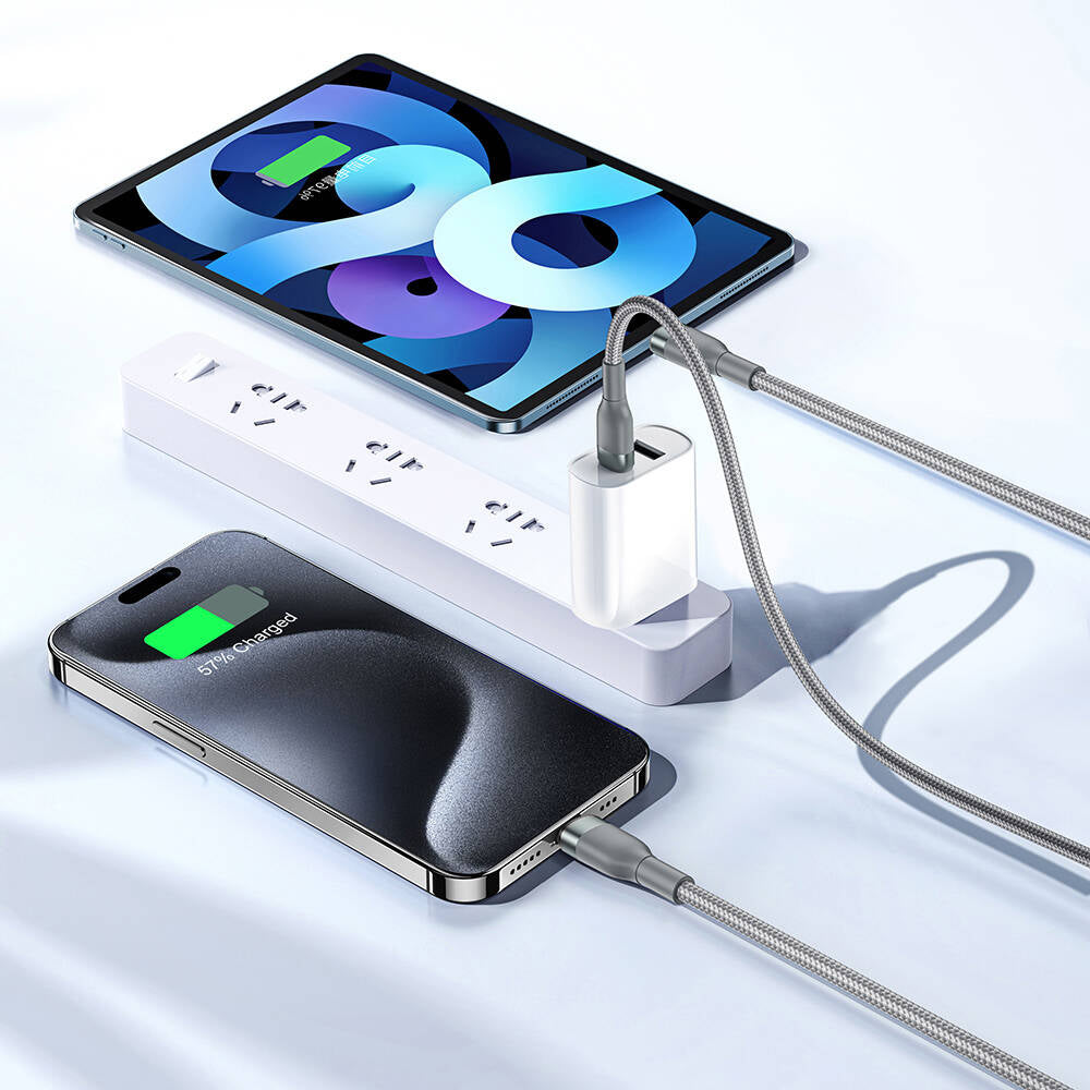 Wiwu Wi-C029 Concise Serisi 2in1 Type-C to Lightning PD Data ve Şarj Kablosu 100W 1.2M Siyah