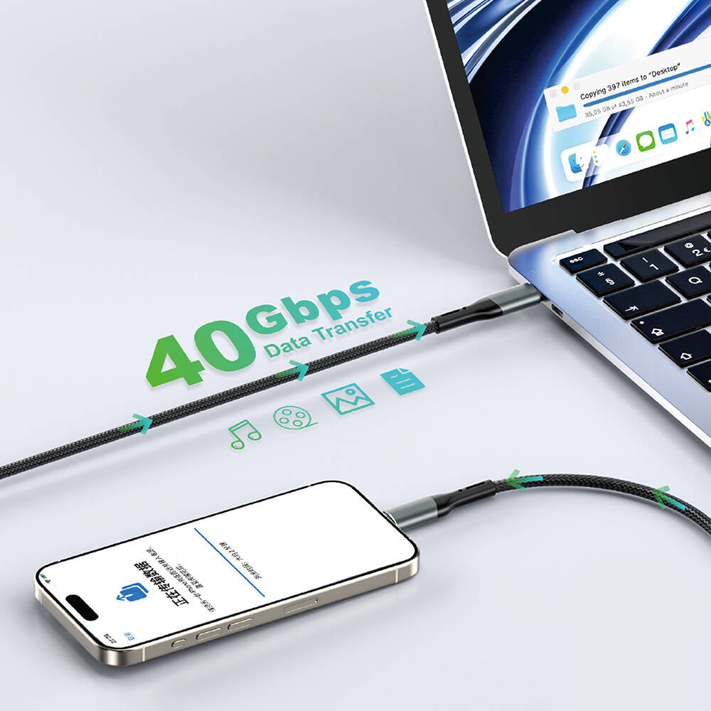 Wiwu Wi-C036 Type-C to Type-C PD Kablo 240W 100cm Siyah