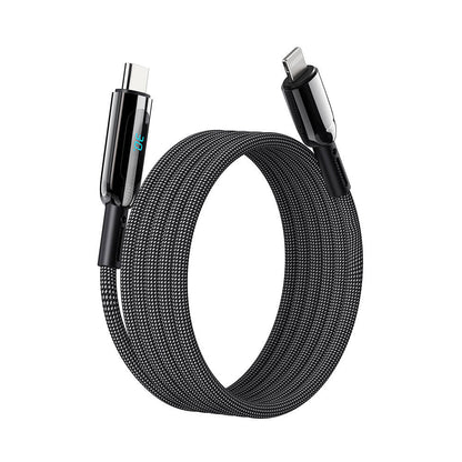 Wiwu Wi-C041 MagQ Çinko Alaşımlı Type-C to Lightning Hızlı Şarj Özellikli Data ve Şarj Kablosu 30W Siyah