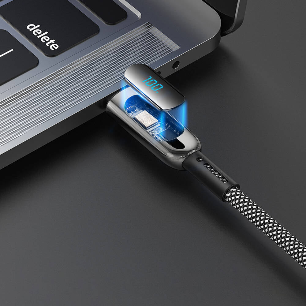 Wiwu Wi-C041 MagQ Çinko Alaşımlı Type-C to Type-C Hızlı Şarj Özellikli Data ve Şarj Kablosu 100W Siyah