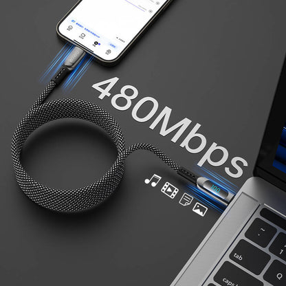 Wiwu Wi-C041 MagQ Çinko Alaşımlı Type-C to Type-C Hızlı Şarj Özellikli Data ve Şarj Kablosu 100W Siyah