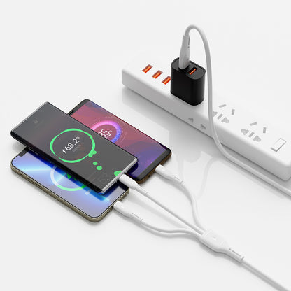 Wiwu Wi-C046E Starlink Serisi 3in1 USB-C to Lightning – Type-C – Micro Şarj ve Data Kablosu 60W 1.2M Beyaz