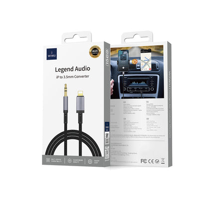 Wiwu Wi-C048 Legend Audio Serisi Lightning to 3.5mm Aux Ses Kablosu 1.5M Siyah