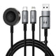 Wiwu Wi-C050 Legend Serisi 3in1 USB-A + Type-C to Lightning – Type-C – Akıllı Saat Şarj Kablosu 100W 1.2M Siyah