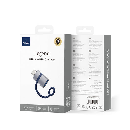 Wiwu Wi-C052 USB to Type-C Çevirici OTG Gri