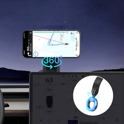 Wiwu Wi-CH053 Mago Serisi Magnetik M-safe Uyumlu Bükülebilen Eğimi ve Düz Zemin Araç Telefon Tutacağı Siyah