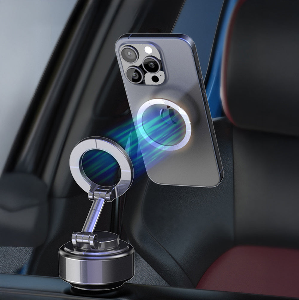 Wiwu Wi-CH056 Type-C Portlu Elektrikli Vakum Özellikli Magnetik Telefon Tutucu Siyah