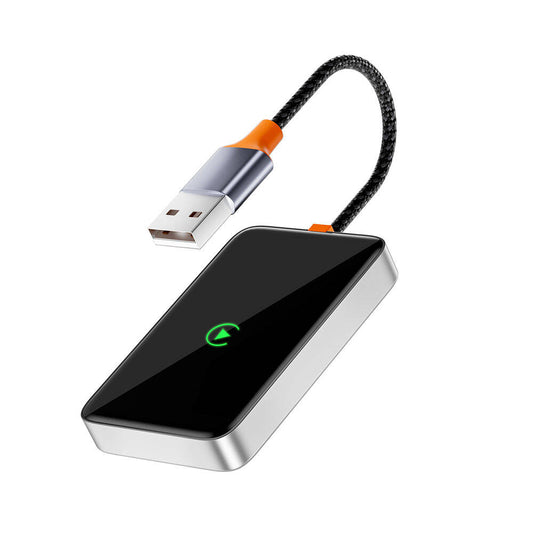 Wiwu Wi-CP001 CarPlay Dijital LED Göstergeli Kablosuz Ses Alıcı USB Girişli Bluetooth Adaptör Gri