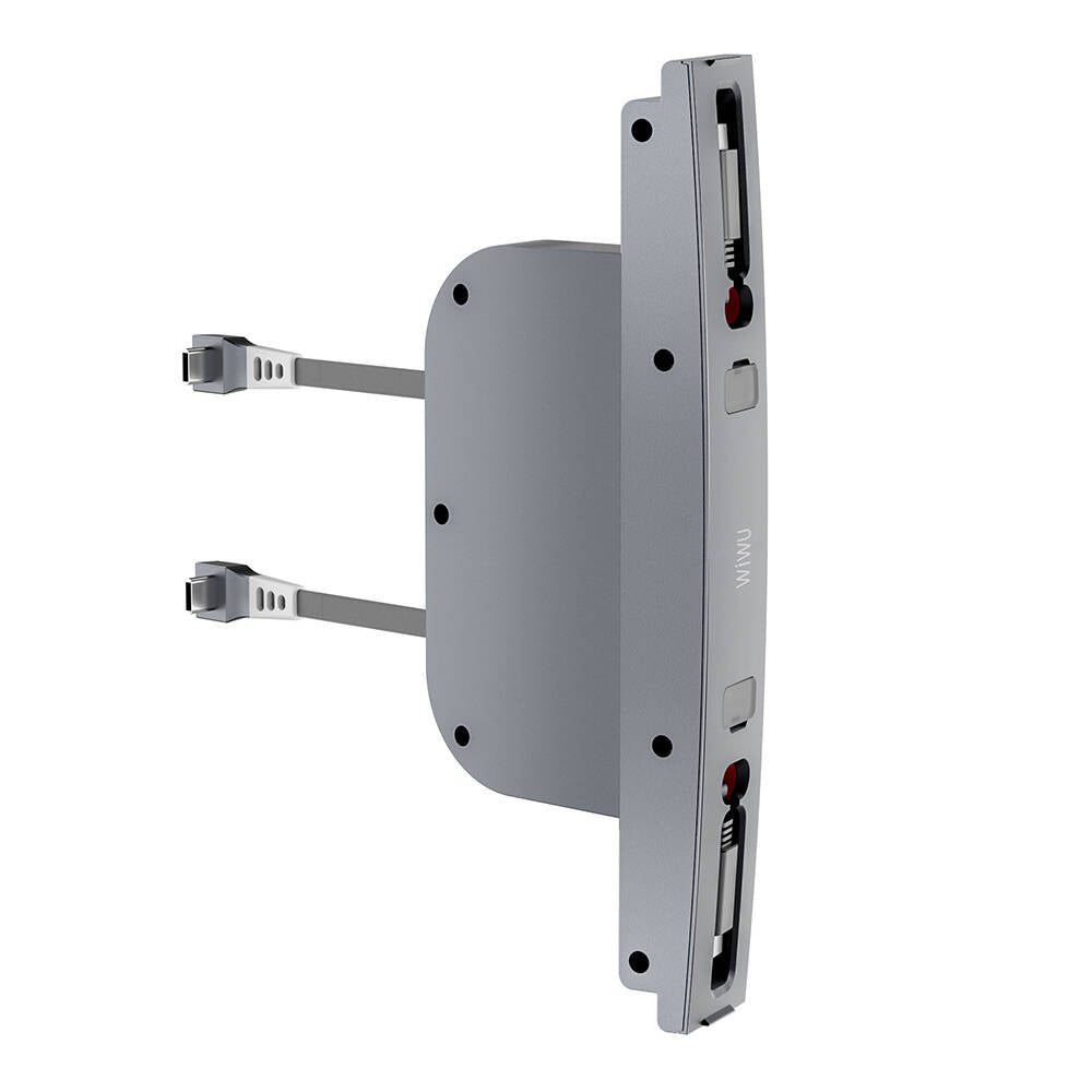 Wiwu Wi-DS001 Tesla Uyumlu Type-C Lightning USB-A Akıllı Araç İçi Şarj İstasyonu 60W Gri