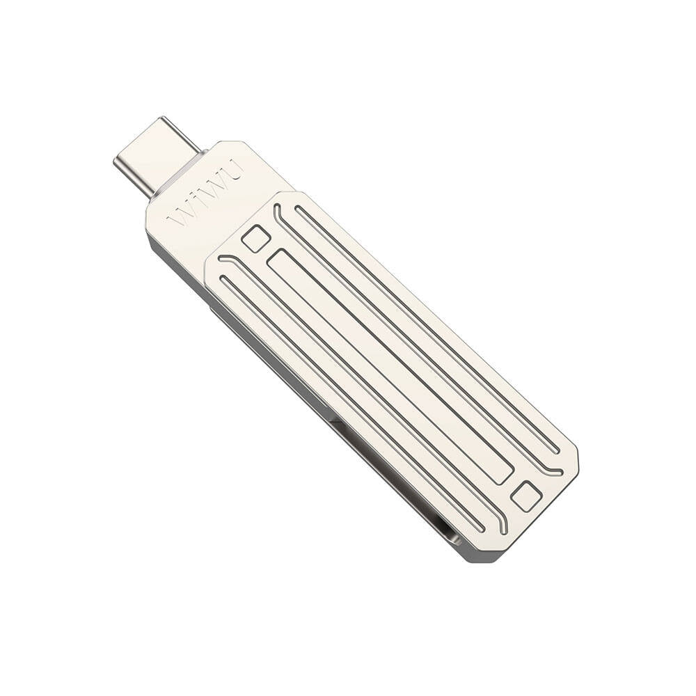 Wiwu Wi-FD001 3in1 USB3.2 Sürücü Disk USB-A + Lightning + Type-C OTG 256 GB Gümüş