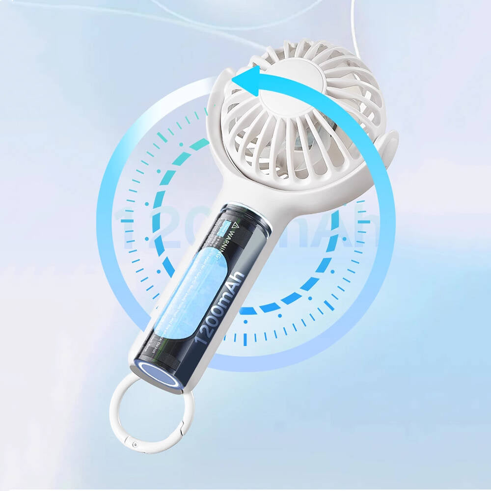 Wiwu Wi-FS08 Bubble Serisi Stand Olabilen Askılıklı Portatif Mini Vantilatör Soğutucu El Fanı Beyaz