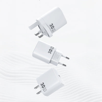 Wiwu Wi-G008 Essen Serisi GaN Tech PD Hızlı Şarj Başlığı Type-C to Type-C PD 30W Kablolu Şarj Seti Beyaz