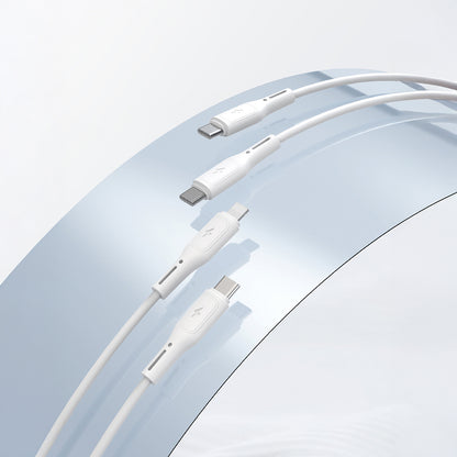 Wiwu Wi-G008 Essen Serisi GaN Tech PD Hızlı Şarj Başlığı Type-C to Type-C PD 30W Kablolu Şarj Seti Beyaz