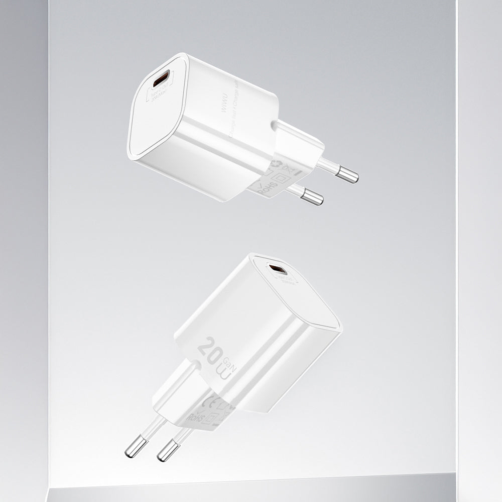 Wiwu Wi-G014 Cube Serisi GaN Tech PD Hızlı Şarj Özellikli Mini Şarj Başlığı 20W Beyaz