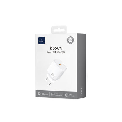 Wiwu Wi-G016 Essen Serisi GaN Tech PD Hızlı Şarj Özellikli Şarj Başlığı 25W Beyaz