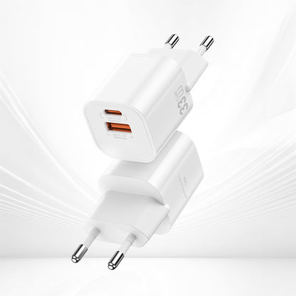 Wiwu Wi-G017 Cube Serisi Type-C PD & USB-A GaN Tech PD Hızlı Şarj Özellikli Mini Şarj Başlığı 33W Beyaz