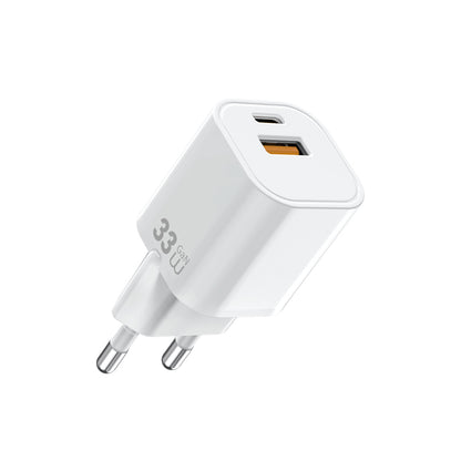 Wiwu Wi-G017 Cube Serisi Type-C PD & USB-A GaN Tech PD Hızlı Şarj Özellikli Mini Şarj Başlığı 33W