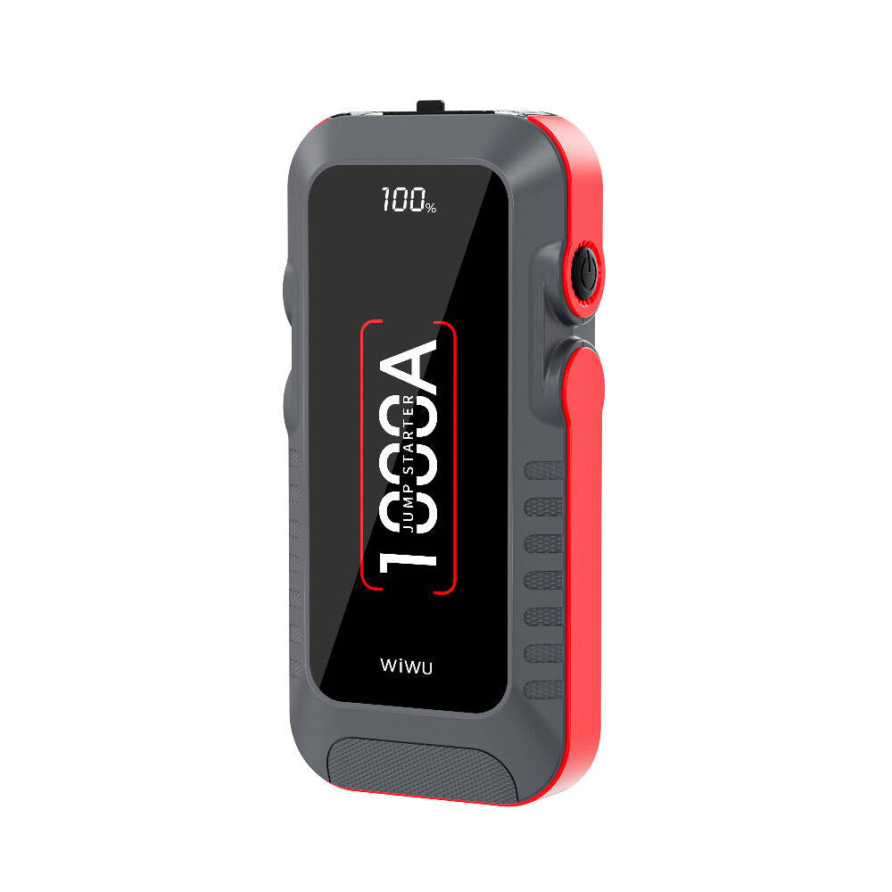 Wiwu Wi-JS001 LED Işıklı Araç Akü Acil Durum Takviye Güç Kaynağı Powerbank 12V 37W 10000mAh Gri