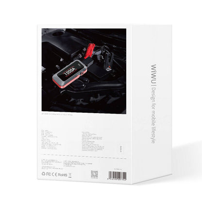 Wiwu Wi-JS001 LED Işıklı Araç Akü Acil Durum Takviye Güç Kaynağı Powerbank 12V 37W 10000mAh Gri