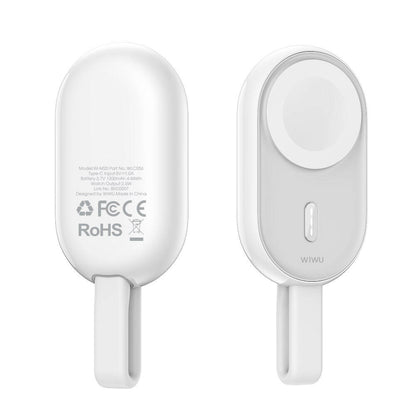 Wiwu Wi-M20 Ark Serisi Akıllı Saat Mini Wireless Powerbank 1200mAh 2.5W Beyaz