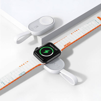 Wiwu Wi-M20 Ark Serisi Akıllı Saat Mini Wireless Powerbank 1200mAh 2.5W Beyaz