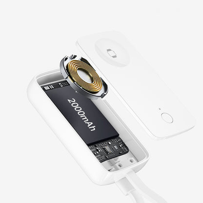 Wiwu Wi-M22 Ark Serisi 2in1 Akıllı Saat Mini Wireless Powerbank 2000mAh 2W Beyaz