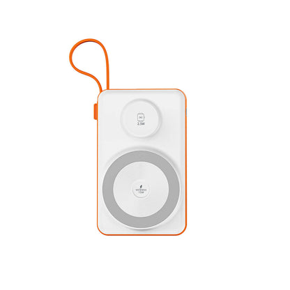 Wiwu Wi-P007 LED Ekranlı Akıllı Saat Kablosuz Şarj Özellikli Taşınabilir Powerbank 10000mAh 22.5W Turuncu