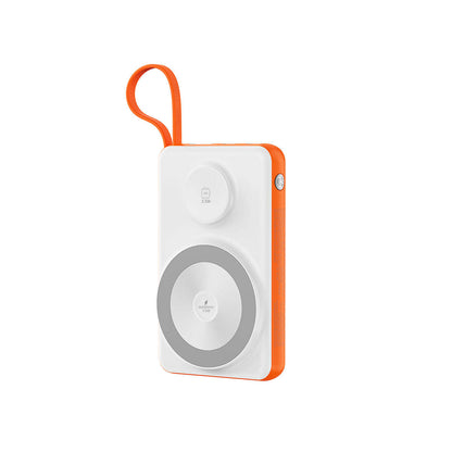 Wiwu Wi-P007 LED Ekranlı Akıllı Saat Kablosuz Şarj Özellikli Taşınabilir Powerbank 10000mAh 22.5W Turuncu