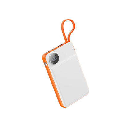 Wiwu Wi-P007 LED Ekranlı Akıllı Saat Kablosuz Şarj Özellikli Taşınabilir Powerbank 10000mAh 22.5W Siyah