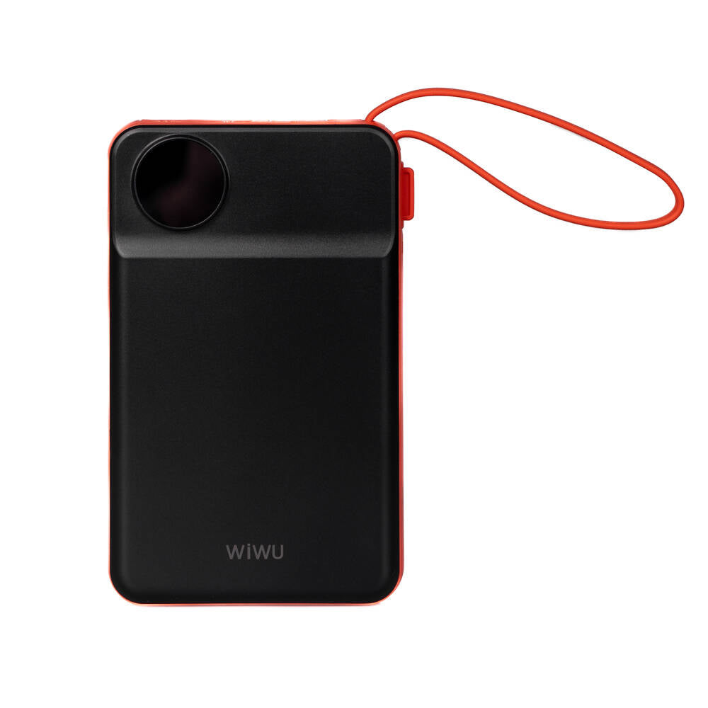 Wiwu Wi-P007 LED Ekranlı Akıllı Saat Kablosuz Şarj Özellikli Taşınabilir Powerbank 10000mAh 22.5W Siyah