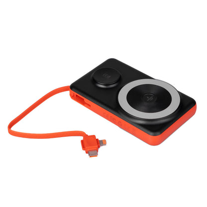 Wiwu Wi-P007 LED Ekranlı Akıllı Saat Kablosuz Şarj Özellikli Taşınabilir Powerbank 10000mAh 22.5W Turuncu