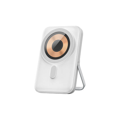 Wiwu Wi-P009 LED Ekranlı Standlı Kablosuz Şarj Özellikli Taşınabilir Powerbank 10000mAh 20W Beyaz