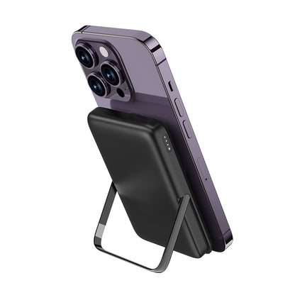 Wiwu Wi-P011 Gentleman Serisi LED Işık Göstergeli Standlı Kablosuz Powerbank 10.000mAh 15W Siyah