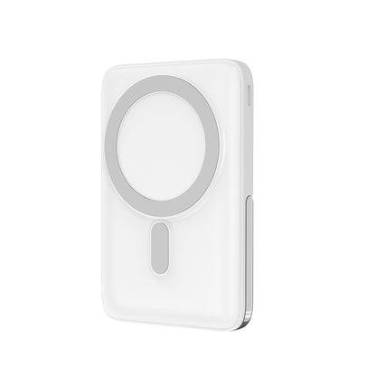 Wiwu Wi-P011 Gentleman Serisi LED Işık Göstergeli Standlı Kablosuz Powerbank 10.000mAh 15W Beyaz